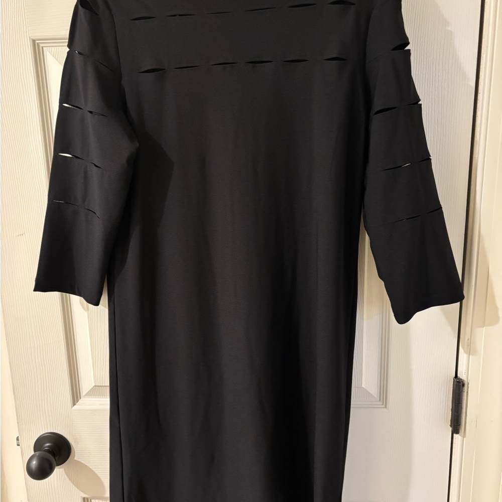 Love Scarlett Black Long Sleeve Dress with Cut-Out Details Medium